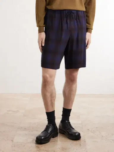 Dries Van Noten Wide-Leg Checked Twill Shorts - Men | Thumbnail 3