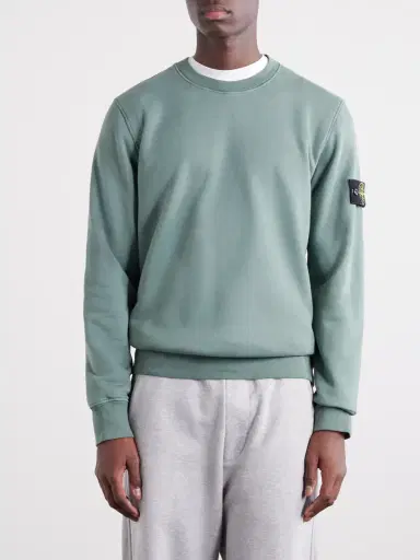 Stone Island Garment-Dyed Cotton-Fleece Sweatshirt - Men | Thumbnail 3