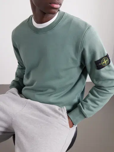 Stone Island Garment-Dyed Cotton-Fleece Sweatshirt - Men | Thumbnail 5