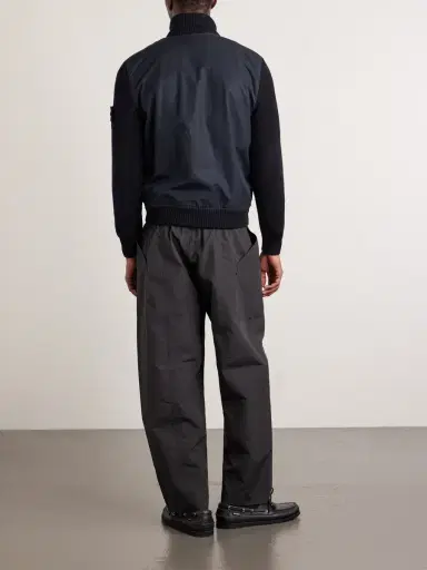 Stone Island STONE ISLAND GHOST Hybrid Cotton-Canvas and Ribbed Virgin Wool Bomber Jacket - Men | Thumbnail 4