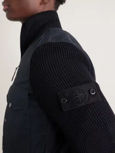 Stone Island STONE ISLAND GHOST Hybrid Cotton-Canvas and Ribbed Virgin Wool Bomber Jacket - Men | Thumbnail 5