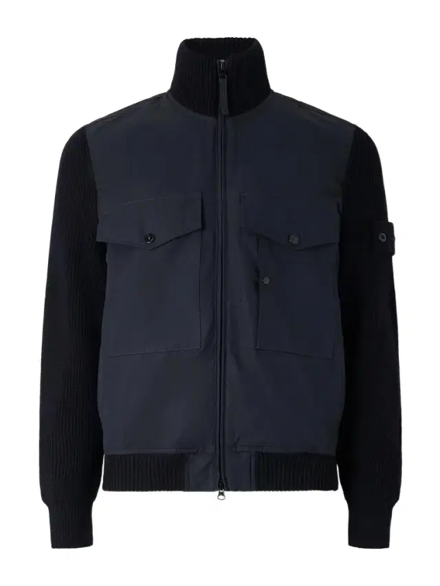 Stone Island STONE ISLAND GHOST Hybrid Cotton-Canvas and Ribbed Virgin Wool Bomber Jacket - Men