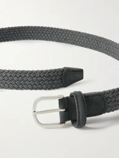 Anderson's 3cm Leather-Trimmed Woven Belt - Men | Thumbnail 2 Anderson's 3cm Leather-Trimmed Woven Belt - Men | Thumbnail 2