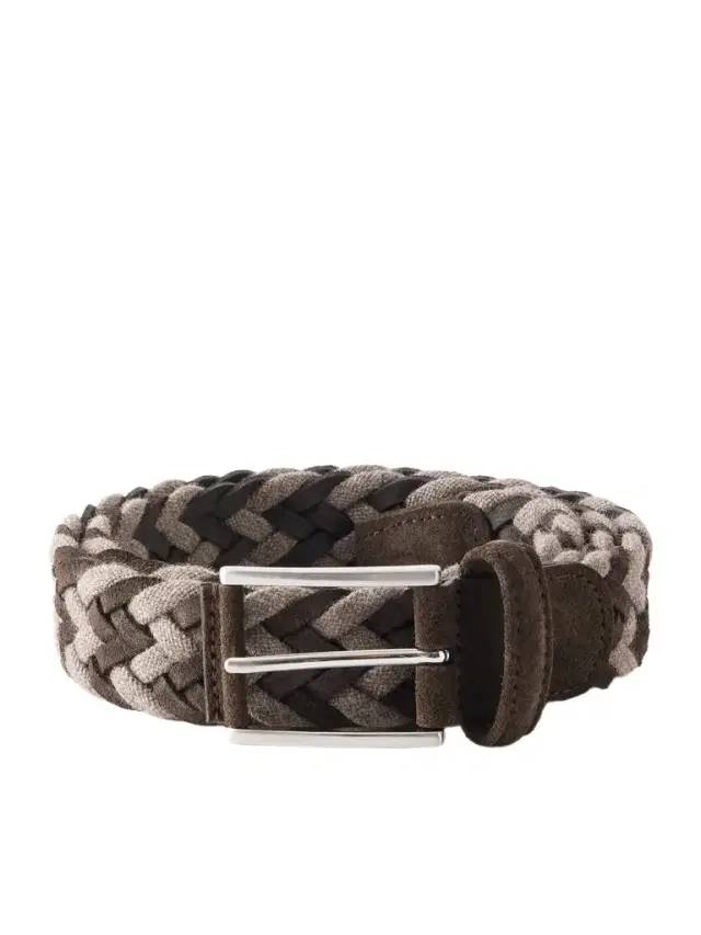Anderson's 3.5 cm Suede-Trimmed Woven Belt - Men