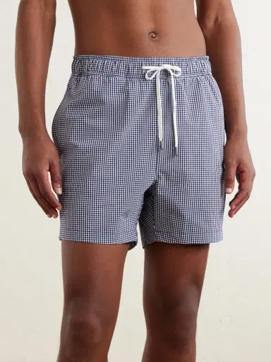 Onia Charles Straight-Leg Mid-Length Checked Swim Shorts - Men | Thumbnail 2 Onia Charles Straight-Leg Mid-Length Checked Swim Shorts - Men | Thumbnail 2