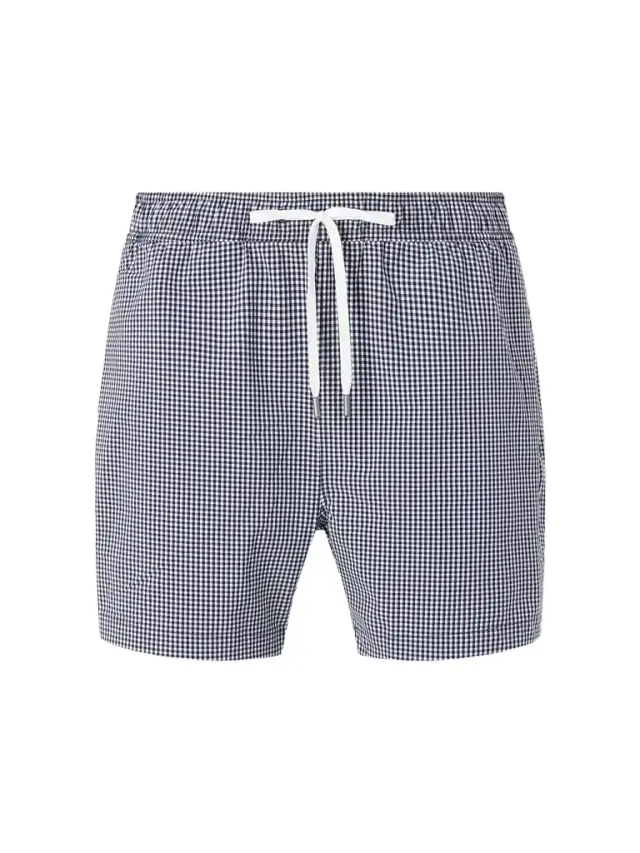 Charles Straight-Leg Mid-Length Checked Swim Shorts - Men Charles Straight-Leg Mid-Length Checked Swim Shorts - Men