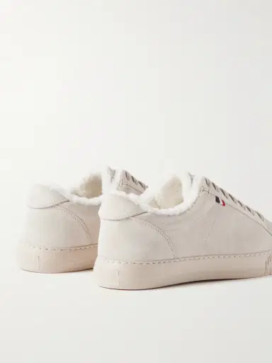Moncler New Monaco Shearling-Lined Suede Sneakers - Men | Thumbnail 4