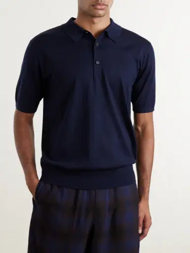 Dries Van Noten Murice Merino Wool Polo Shirt - Men | Thumbnail 3