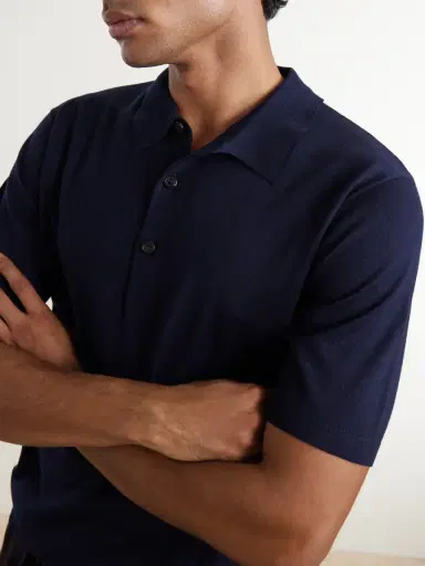Dries Van Noten Murice Merino Wool Polo Shirt - Men | Thumbnail 5