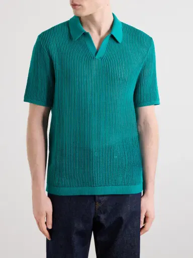 Aimé Leon Dore Open-Collar Open-Knit Cotton Polo Shirt - Men | Thumbnail 3