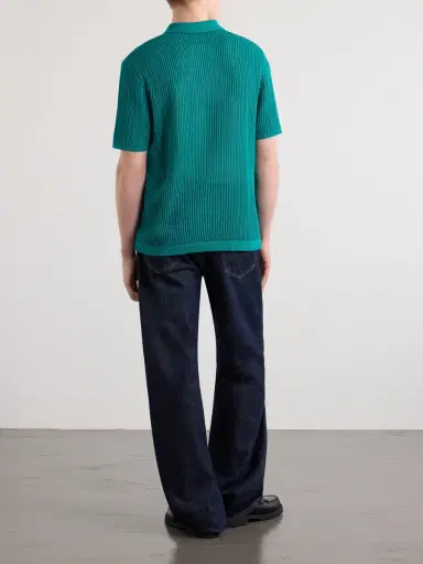 Aimé Leon Dore Open-Collar Open-Knit Cotton Polo Shirt - Men | Thumbnail 4