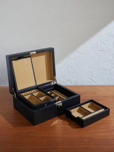 Smythson Panama Cross-Grain Leather Jewellery Box - Men | Thumbnail 3