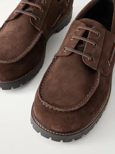 Studio Nicholson Lace-Up Boat Suede Shoes - Men | Thumbnail 5 Studio Nicholson Lace-Up Boat Suede Shoes - Men | Thumbnail 5