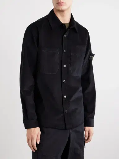 Stone Island Logo-Appliquéd Cotton Corduroy Shirt - Men | Thumbnail 3