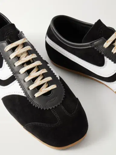 Dries Van Noten Leather-Trimmed Suede Sneakers - Men | Thumbnail 5