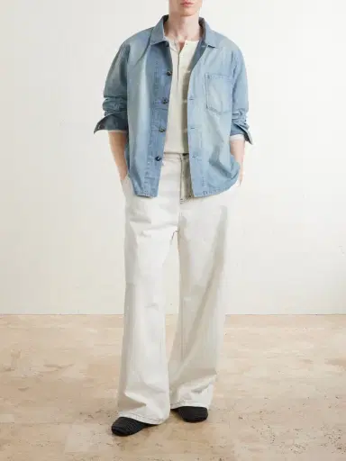 JW Anderson Slant Logo-Appliquéd Panelled Denim Shirt - Men | Thumbnail 2