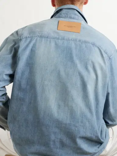 JW Anderson Slant Logo-Appliquéd Panelled Denim Shirt - Men | Thumbnail 5