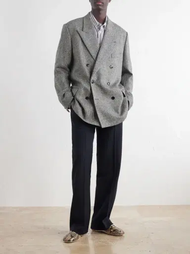 Dries Van Noten Double-Breasted Wool Blazer - Men | Thumbnail 2