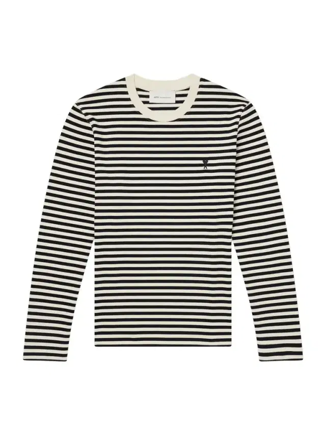 AMI PARIS Logo-Embroidered Striped Cotton-Jersey T-Shirt - Men