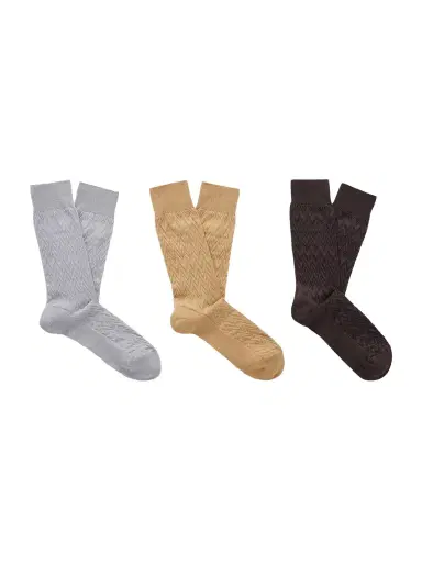 Missoni Three-Pack Crochet-Knit Cotton-Blend Socks - Men | Thumbnail 1