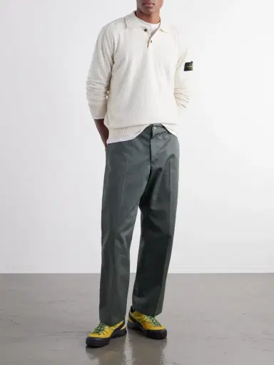 Stone Island Logo-Appliquéd Virgin Wool Polo Shirt - Men | Thumbnail 2 Stone Island Logo-Appliquéd Virgin Wool Polo Shirt - Men | Thumbnail 2
