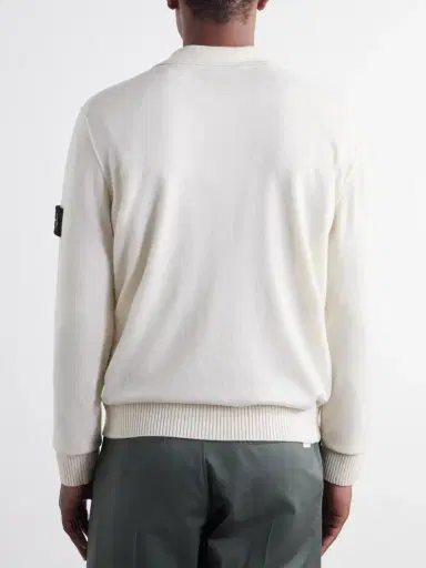 Stone Island Logo-Appliquéd Virgin Wool Polo Shirt - Men | Thumbnail 4 Stone Island Logo-Appliquéd Virgin Wool Polo Shirt - Men | Thumbnail 4