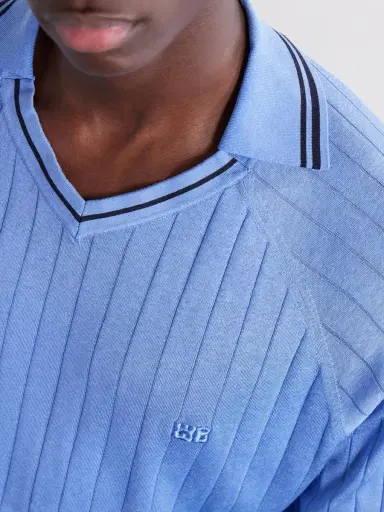 Wales Bonner Roots Logo-Embroidered Knitted Polo Shirt - Men | Thumbnail 5