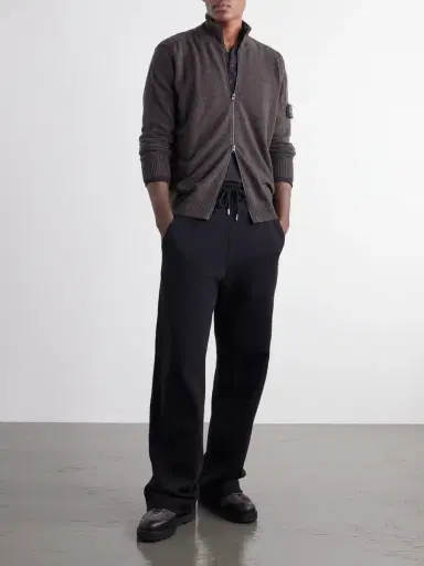 Stone Island Logo-Appliquéd Virgin Wool Zip-Up Cardigan - Men | Thumbnail 2