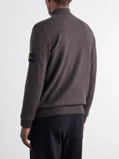 Stone Island Logo-Appliquéd Virgin Wool Zip-Up Cardigan - Men | Thumbnail 4