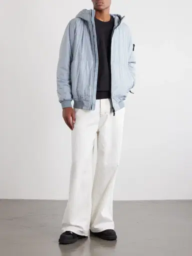 Stone Island Logo-Appliquéd Padded Garment-Dyed Crinkled Recycled Nylon Hooded Jacket - Men | Thumbnail 2