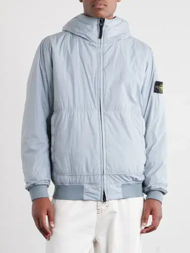 Stone Island Logo-Appliquéd Padded Garment-Dyed Crinkled Recycled Nylon Hooded Jacket - Men | Thumbnail 3