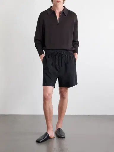 Studio Nicholson Paper Half-Zip Polo Sweater - Men | Thumbnail 2 Studio Nicholson Paper Half-Zip Polo Sweater - Men | Thumbnail 2