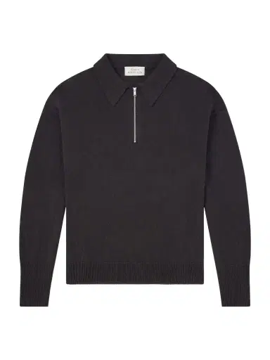 Studio Nicholson Paper Half-Zip Polo Sweater - Men | Thumbnail 1 Studio Nicholson Paper Half-Zip Polo Sweater - Men | Thumbnail 1