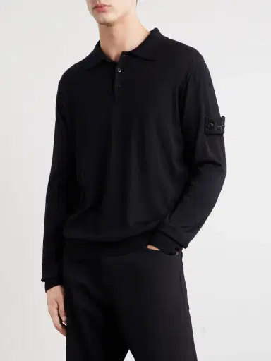 Stone Island STONE ISLAND GHOST Knitted Virgin Wool Polo Sweater - Men | Thumbnail 3 Stone Island STONE ISLAND GHOST Knitted Virgin Wool Polo Sweater - Men | Thumbnail 3