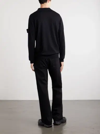 Stone Island STONE ISLAND GHOST Knitted Virgin Wool Polo Sweater - Men | Thumbnail 4 Stone Island STONE ISLAND GHOST Knitted Virgin Wool Polo Sweater - Men | Thumbnail 4
