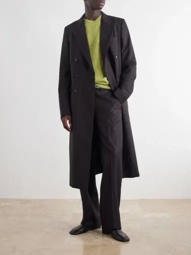 Dries Van Noten Double-Breasted Herringbone Wool Coat - Men | Thumbnail 2