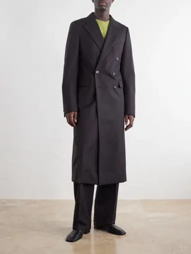 Dries Van Noten Double-Breasted Herringbone Wool Coat - Men | Thumbnail 3