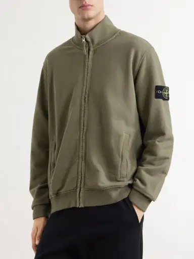 Stone Island Cotton-Jersey Zip-Up Sweater - Men | Thumbnail 3 Stone Island Cotton-Jersey Zip-Up Sweater - Men | Thumbnail 3