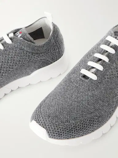 Kiton Logo-Embroidered Stretch-Knit Sneakers - Men | Thumbnail 5 Kiton Logo-Embroidered Stretch-Knit Sneakers - Men | Thumbnail 5