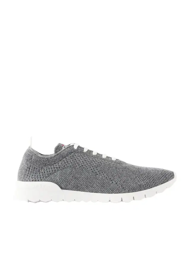 Kiton Logo-Embroidered Stretch-Knit Sneakers - Men