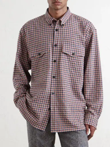 Dries Van Noten Checked Cotton-Blend Flannel Shirt - Men | Thumbnail 3