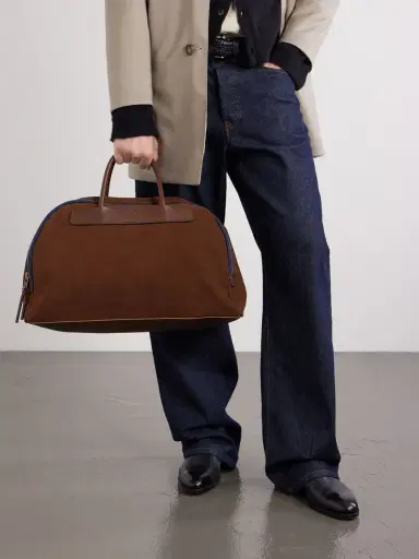 Bleu de Chauffe Sac Voyage Leather-Trimmed Suede Weekend Bag - Men | Thumbnail 3