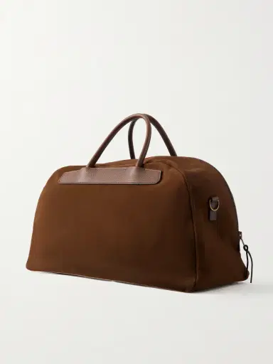 Bleu de Chauffe Sac Voyage Leather-Trimmed Suede Weekend Bag - Men | Thumbnail 4