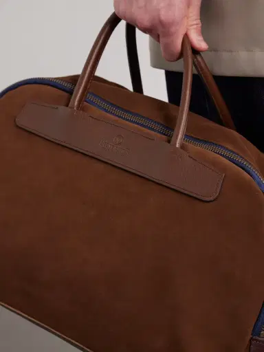 Bleu de Chauffe Sac Voyage Leather-Trimmed Suede Weekend Bag - Men | Thumbnail 5