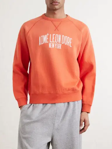 Aimé Leon Dore Logo-Print Cotton-Blend Jersey Sweatshirt - Men | Thumbnail 3 Aimé Leon Dore Logo-Print Cotton-Blend Jersey Sweatshirt - Men | Thumbnail 3