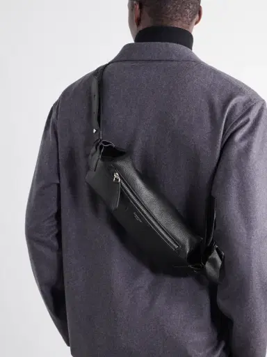 Serapian Soft Sling Leather Messenger Bag - Men | Thumbnail 3