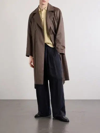 De Bonne Facture Grandad Double-Breasted Wool and Cotton-Blend Coat - Men | Thumbnail 2 De Bonne Facture Grandad Double-Breasted Wool and Cotton-Blend Coat - Men | Thumbnail 2