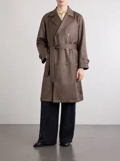 De Bonne Facture Grandad Double-Breasted Wool and Cotton-Blend Coat - Men | Thumbnail 3 De Bonne Facture Grandad Double-Breasted Wool and Cotton-Blend Coat - Men | Thumbnail 3