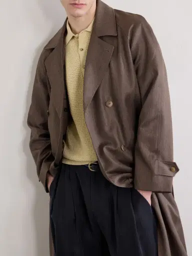 De Bonne Facture Grandad Double-Breasted Wool and Cotton-Blend Coat - Men | Thumbnail 5 De Bonne Facture Grandad Double-Breasted Wool and Cotton-Blend Coat - Men | Thumbnail 5