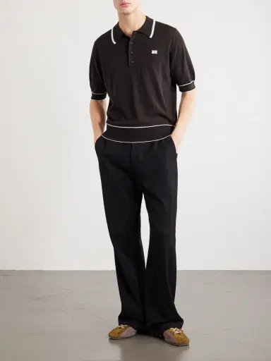 Wales Bonner Blessings Logo-Embroidered Merino Wool Polo Shirt - Men | Thumbnail 2 Wales Bonner Blessings Logo-Embroidered Merino Wool Polo Shirt - Men | Thumbnail 2